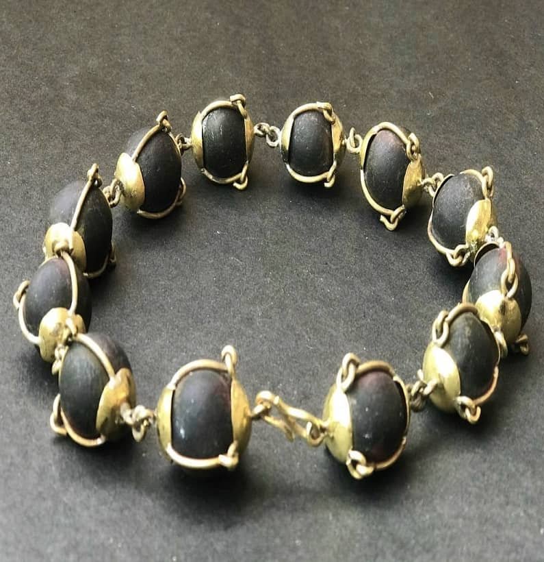 Golden Cap Shaligram Bracelet