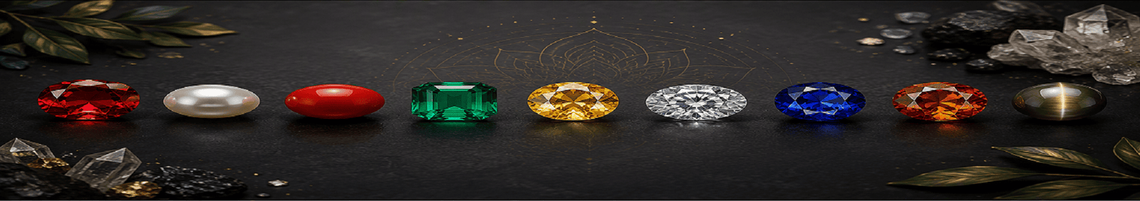 At 365Spiritual, we offer a carefully curated collection of natural and energized gemstones including Ruby (Manik), Pearl (Moti), Red Coral (Moonga), Emerald (Panna), Yellow Sapphire (Pukhraj), Diamond (Heera), Blue Sapphire (Neelam), Hessonite (Gomed), Cat’s Eye (Lehsunia), and various semi-precious gemstones.